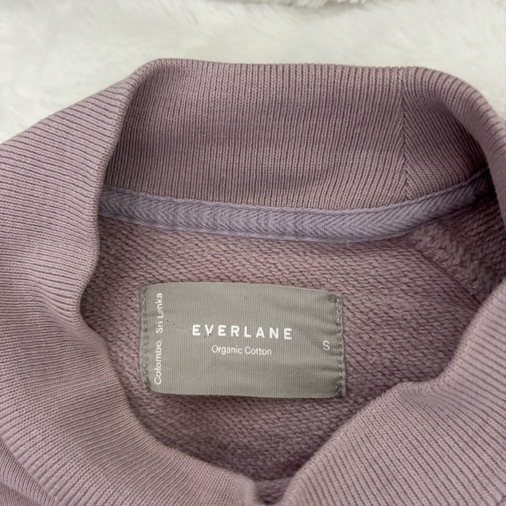 Everlane The Track Cropped Sweatshirt Dusty Lavender Size Small Organic Cotton - Picture 6 of 9